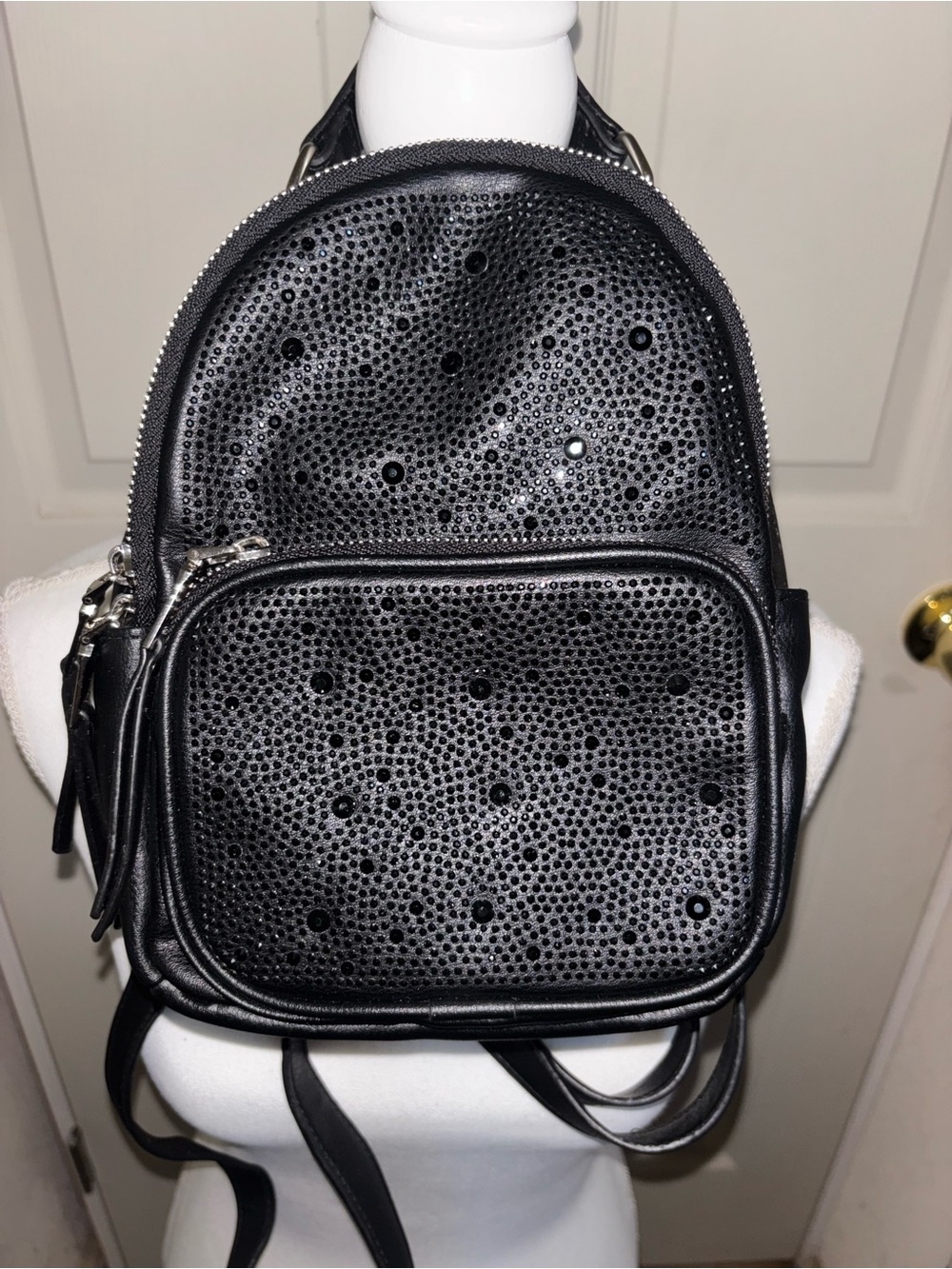 MADDEN NYC Black Perforated Mini Backpack - Women Bags